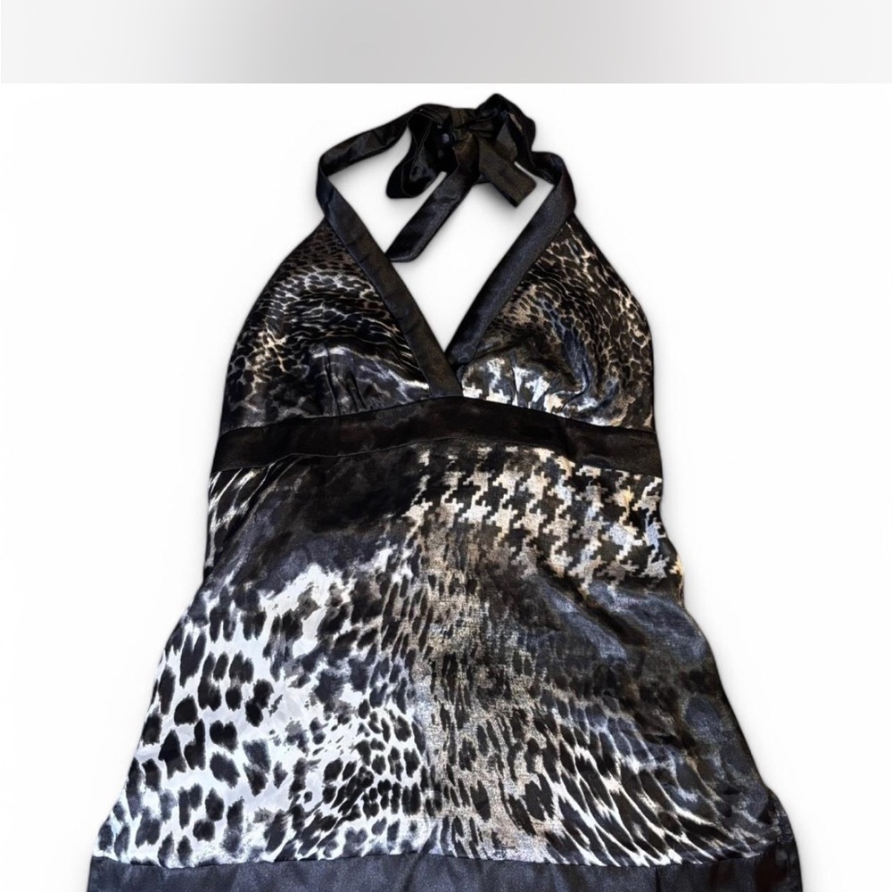 Y2K Halter Neck Animal Print Top